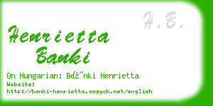 henrietta banki business card